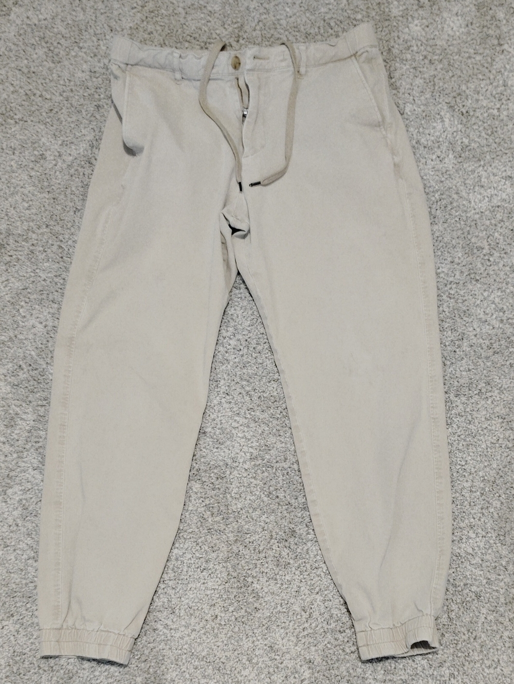 Uniqlo Beige Drawstring Jogger Pants